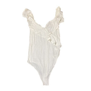 Ambiance Ivory Ruffled Bodysuit